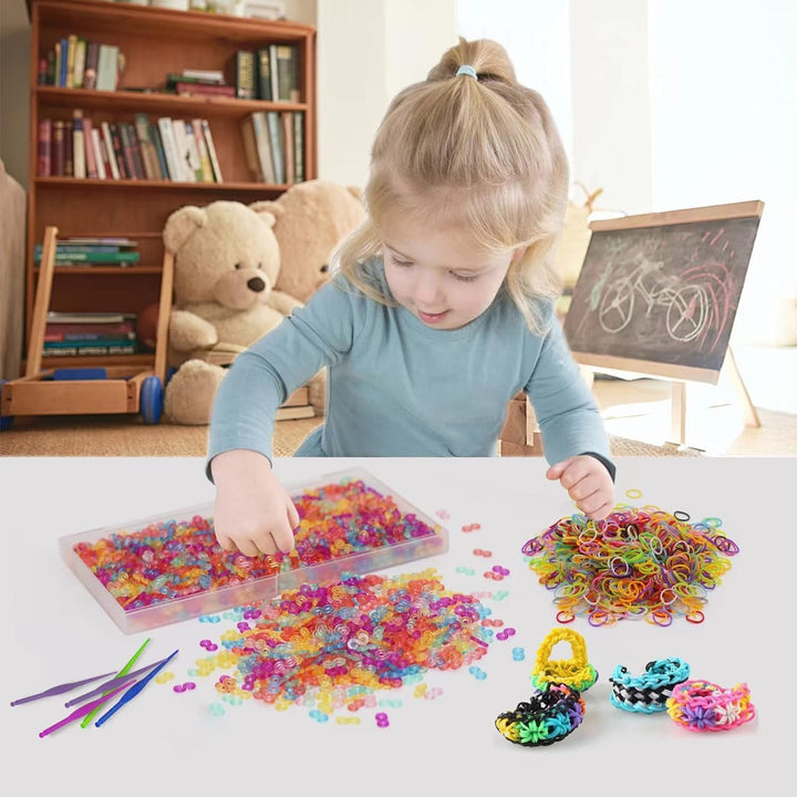 Mixed-colour S-shaped loom band clips, view 3