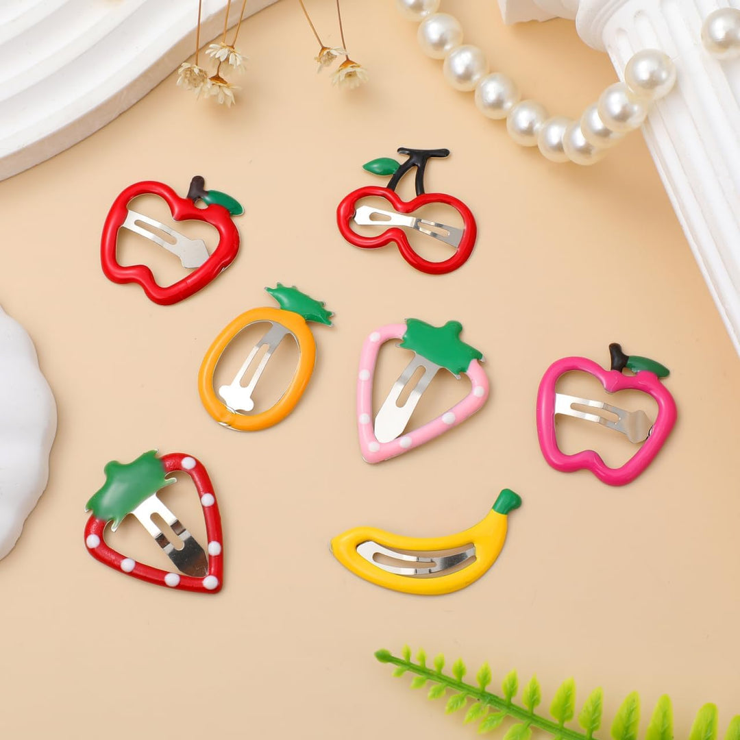 14 assorted fruit-shaped metal hair clips, view 2
