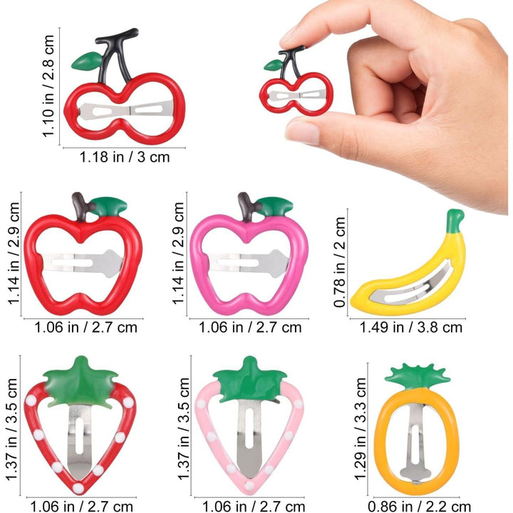 14 assorted fruit-shaped metal hair clips, view 4