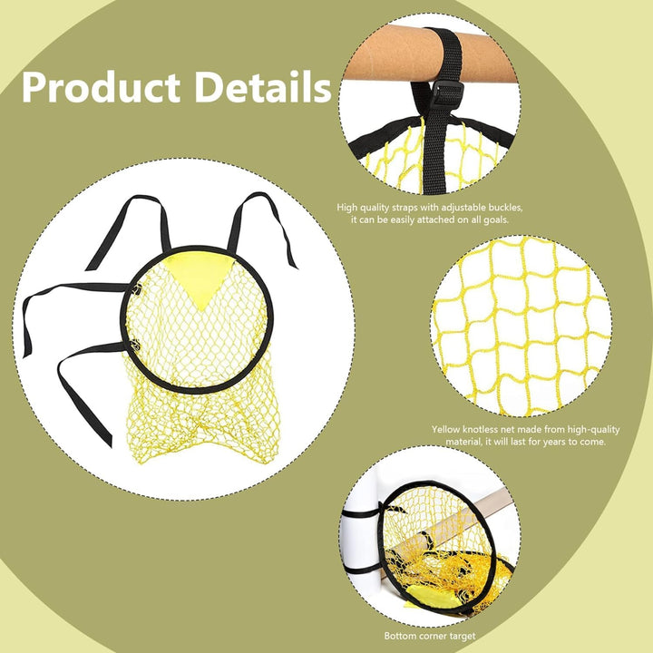 3 Yellow 45 cm Soccer Goal Target Nets, image 3