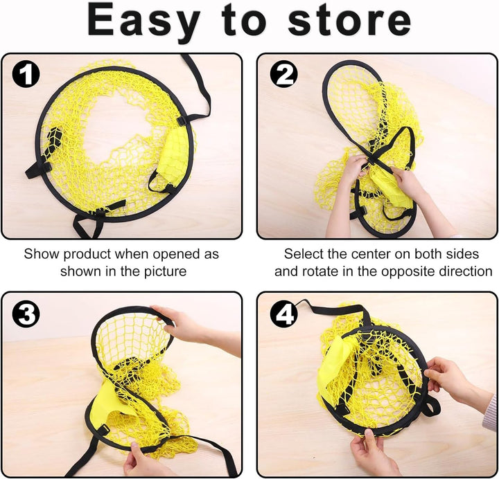 3 Yellow 45 cm Soccer Goal Target Nets, image 4