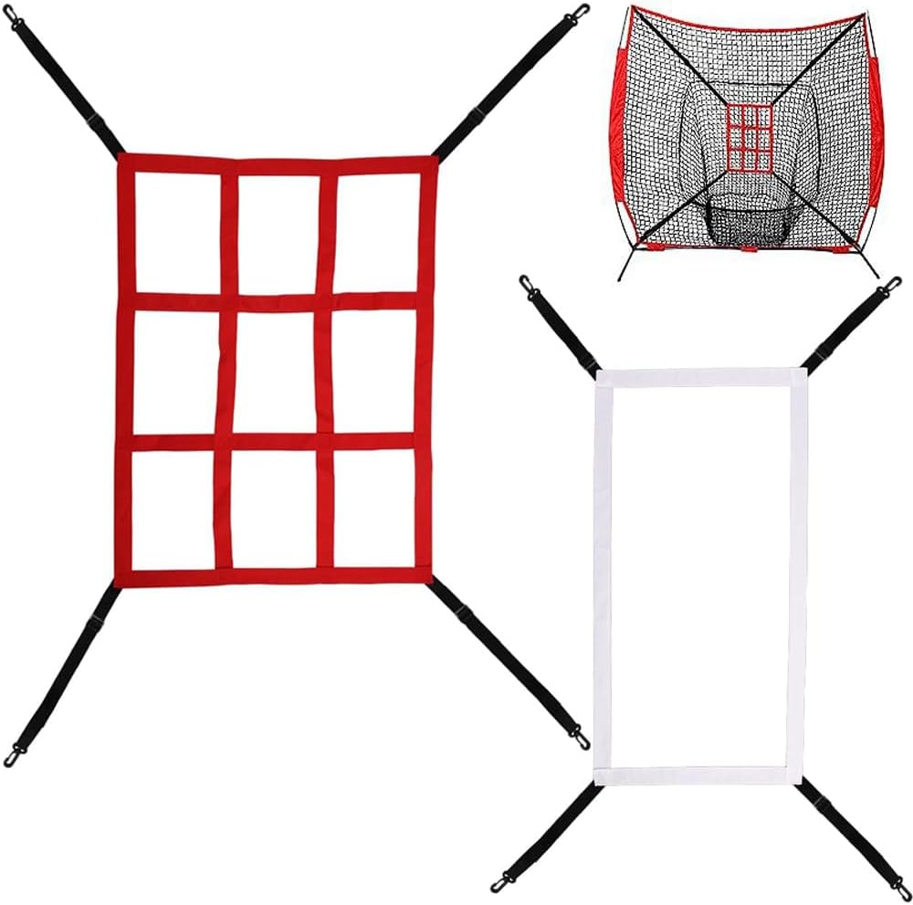 2 Red and White Baseball Pitching Strike-Zone Targets, image 1
