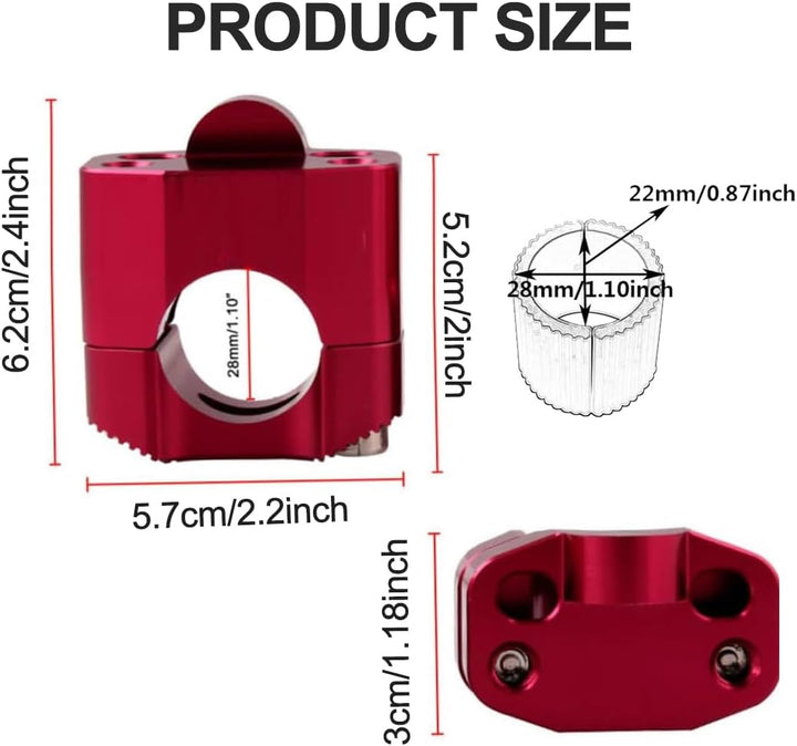 Adjustable Aluminum Motorcycle Handlebar Riser Clamp, image 2