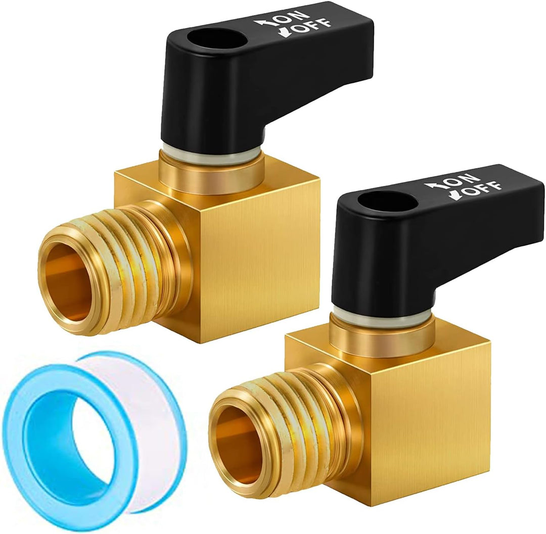 2 Brass 1/4-Inch NPT Air-Compressor Drain Ball Valves, image 1
