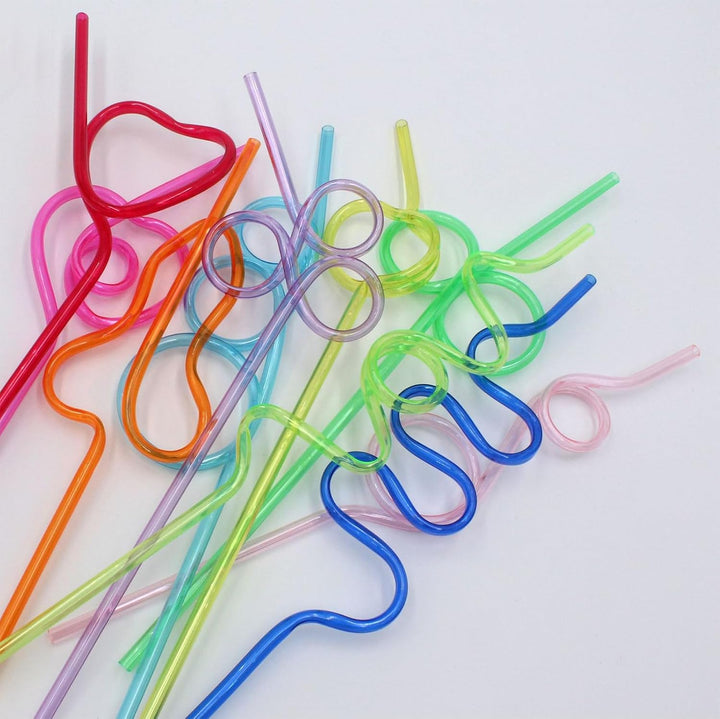 30 Assorted Reusable Curly Party Straws, image 3