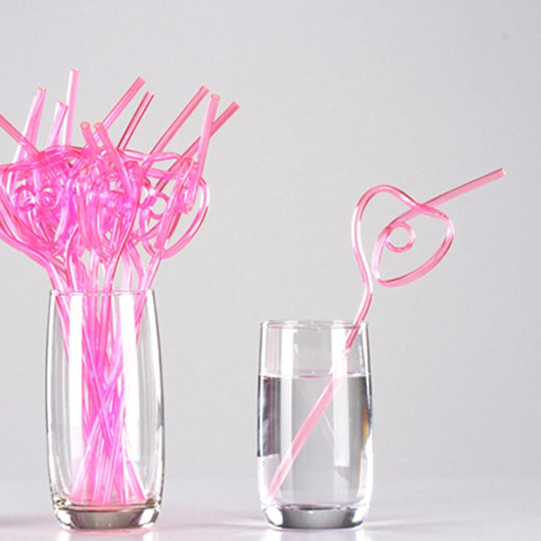 30 Assorted Reusable Curly Party Straws, image 6