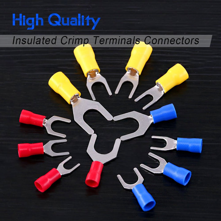 240 Insulated Fork and Spade Crimp Terminals, 3 Wire Gauges, image 3