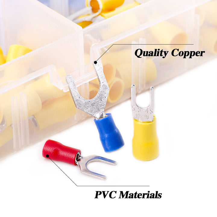 240 Insulated Fork and Spade Crimp Terminals, 3 Wire Gauges, image 4
