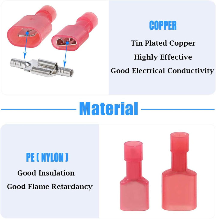 100 Fully Insulated Male and Female Spade Crimp Terminals, image 3