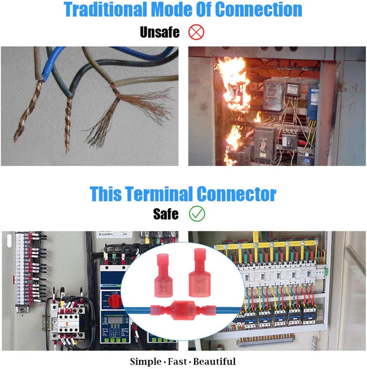 100 Fully Insulated Male and Female Spade Crimp Terminals, image 5