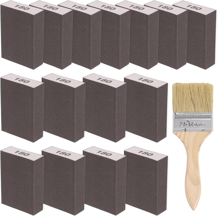 16-Piece 180-Grit Sanding Sponge and Brush Kit, image 1