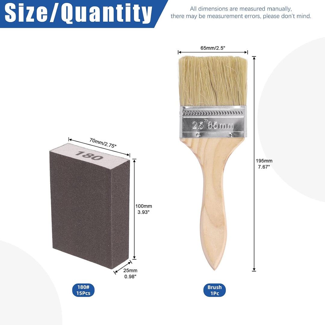 16-Piece 180-Grit Sanding Sponge and Brush Kit, image 2