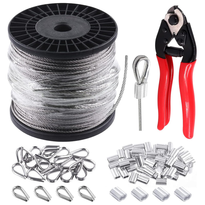 72-Piece 1/8-Inch Stainless Wire-Rope Kit with 300 ft Cable, image 1