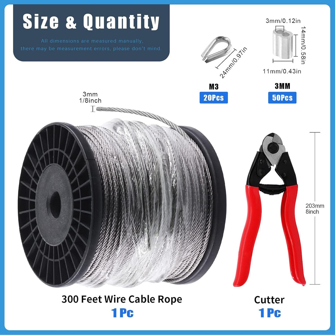 72-Piece 1/8-Inch Stainless Wire-Rope Kit with 300 ft Cable, image 2