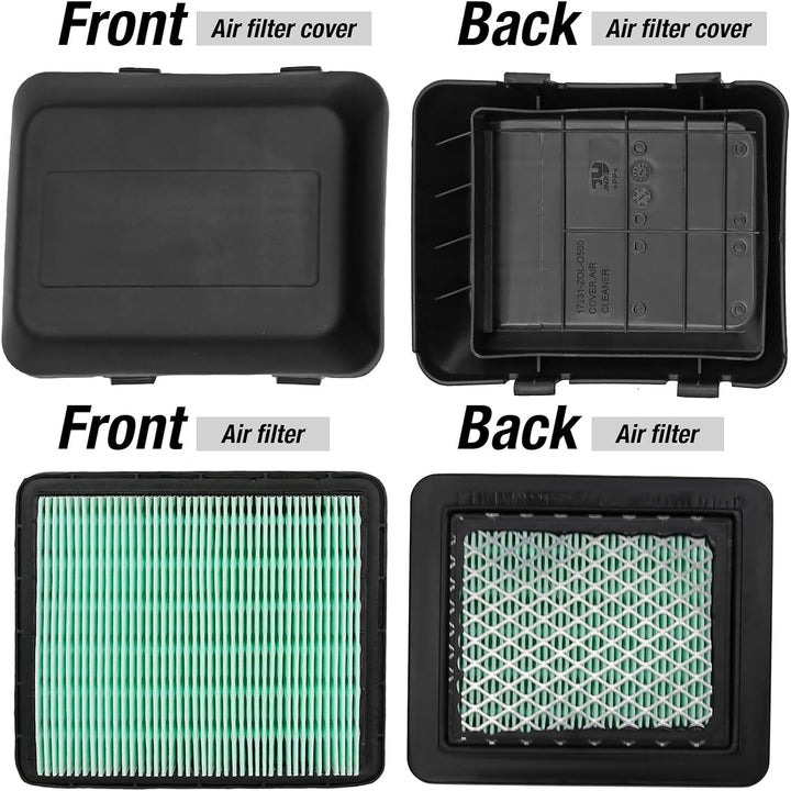 Front and back of filter and cover