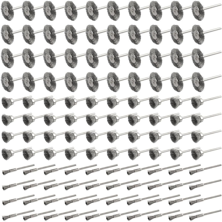 120-piece rotary steel wire-brush assortment