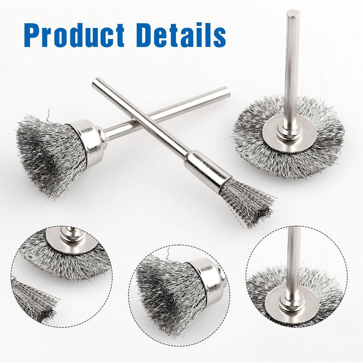 Crimped-wire brush head close-ups