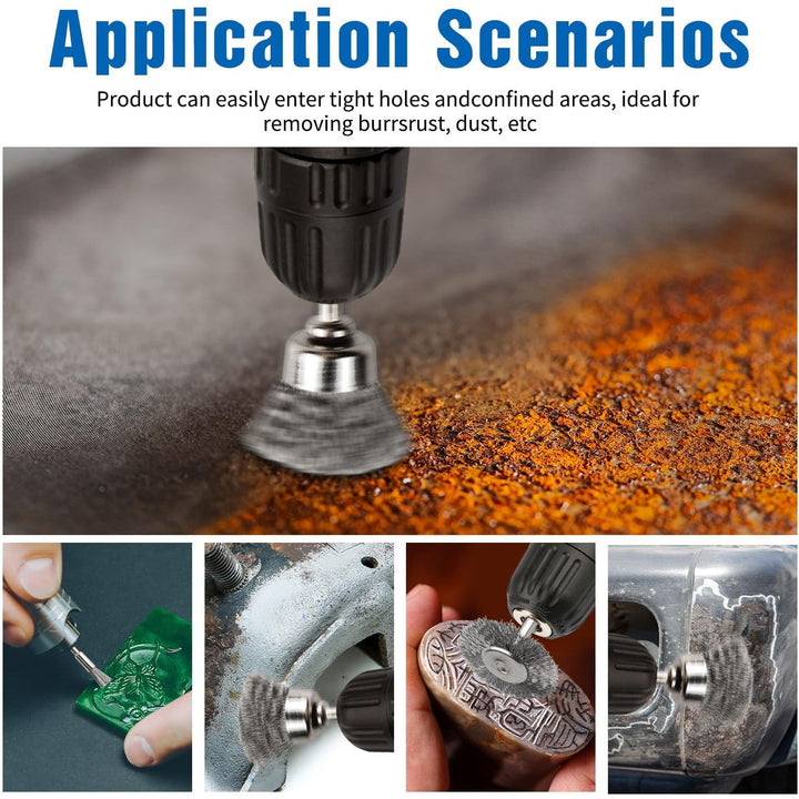 Rotary wire-brush surface cleaning applications