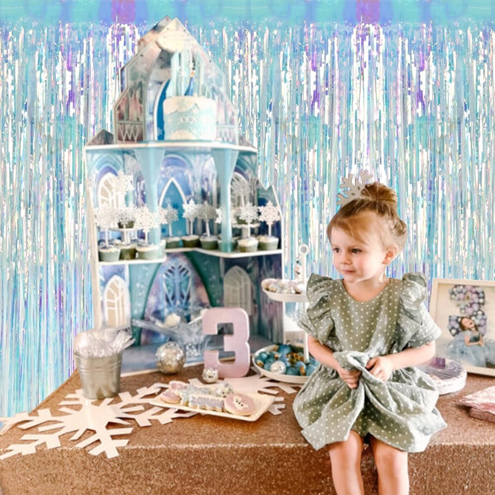 Iridescent purple birthday backdrop example