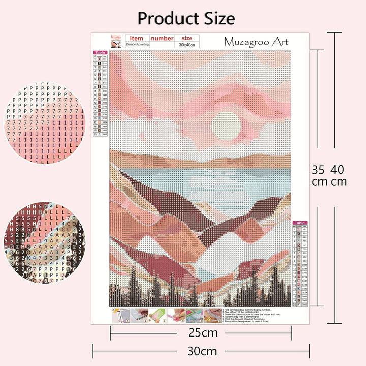 Landscape diamond painting canvas size 30 x 40 cm