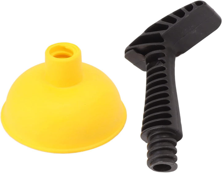 yellow silicone cup and black handle shown separately