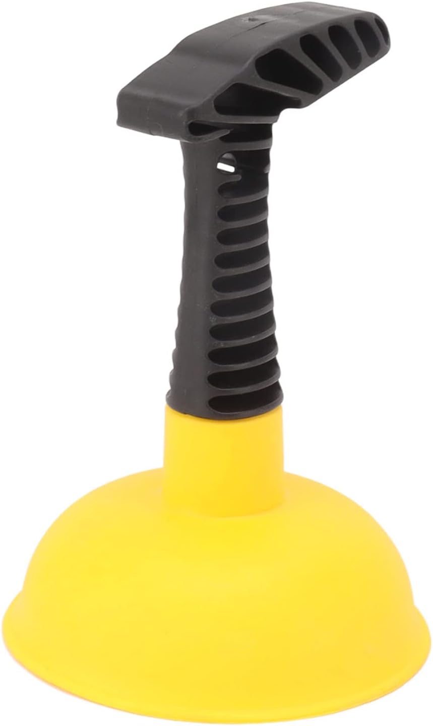 yellow silicone plunger with ergonomic black grip