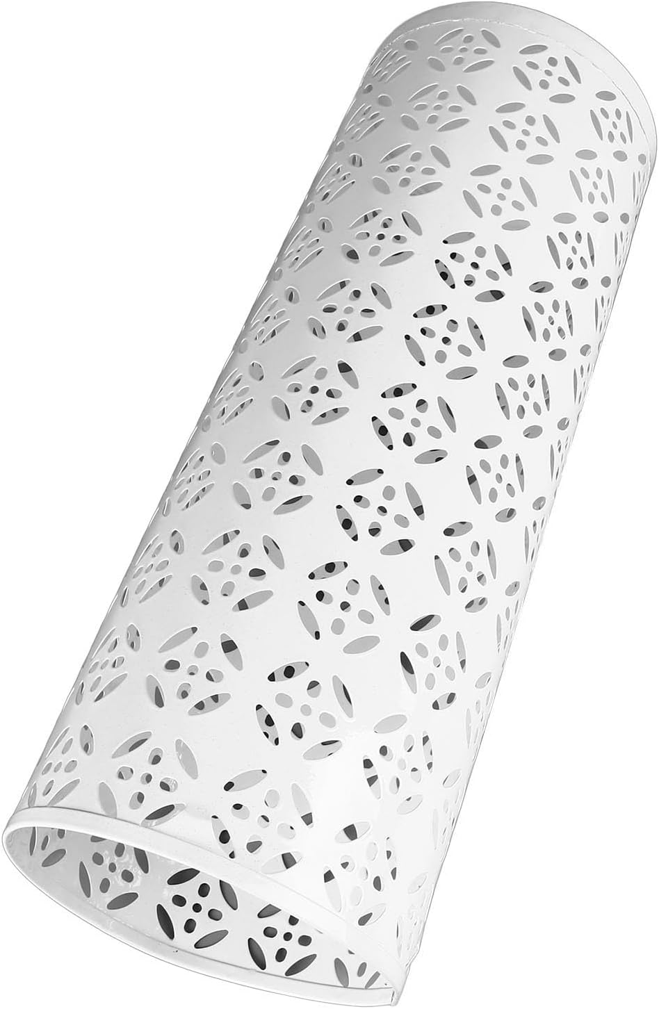 white umbrella stand angled hollow design