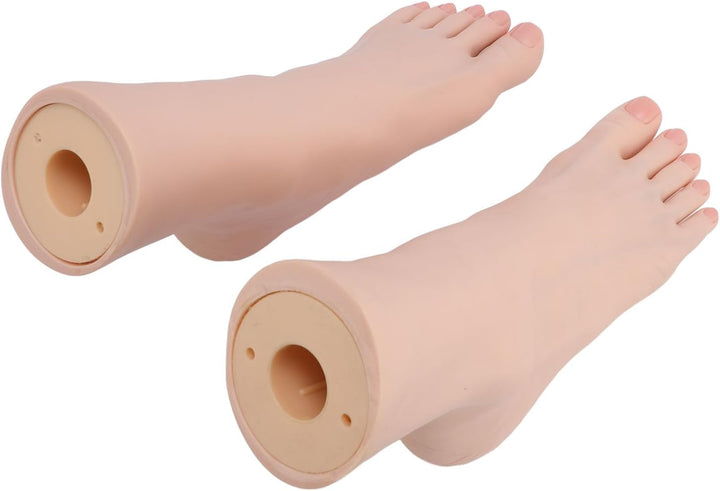 two silicone foot models showing hollow mounting ends