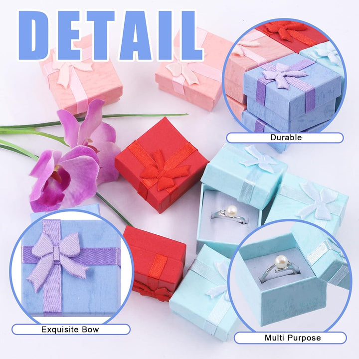 ring gift boxes with bow and soft insert details