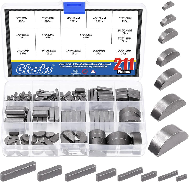 211 piece woodruff and feather key assortment in case