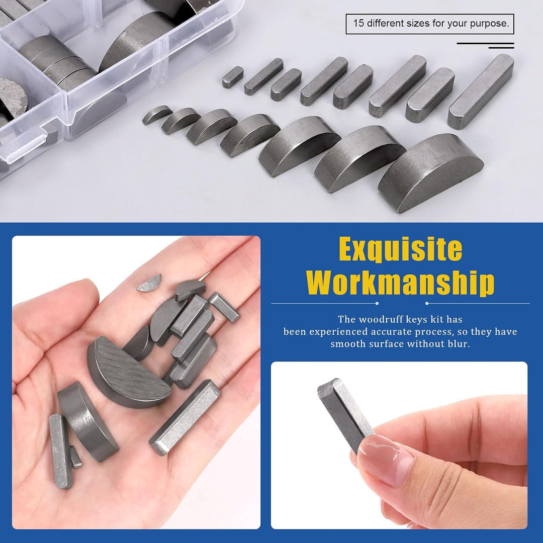 woodruff and feather key shapes and finish
