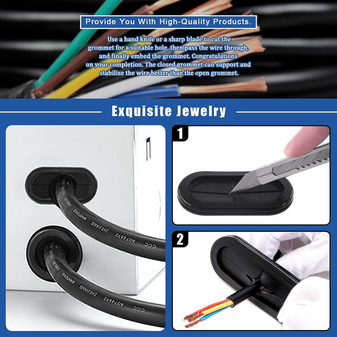 retractable knife installation with oval grommets
