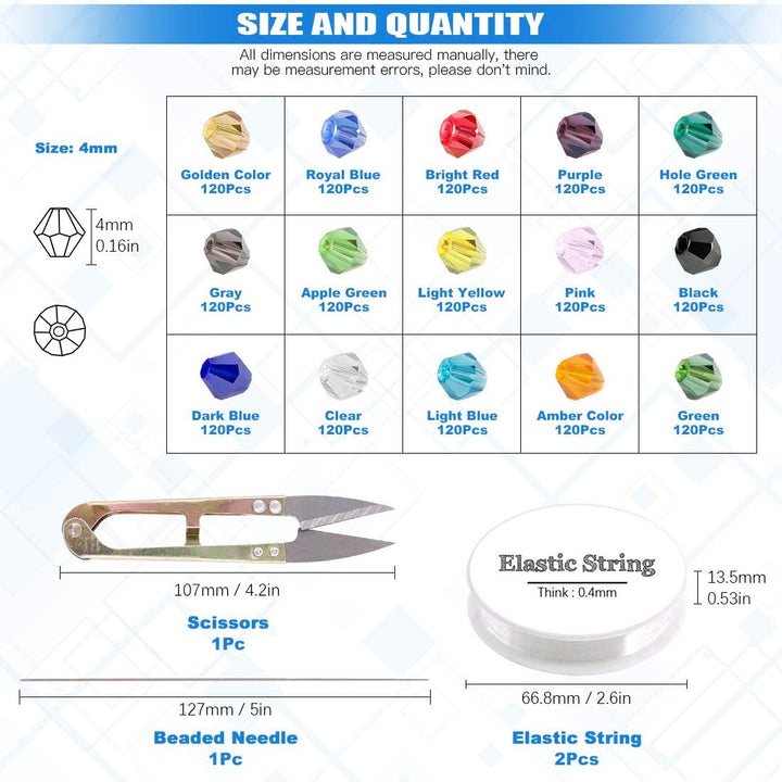 4 mm bead colours and kit contents chart