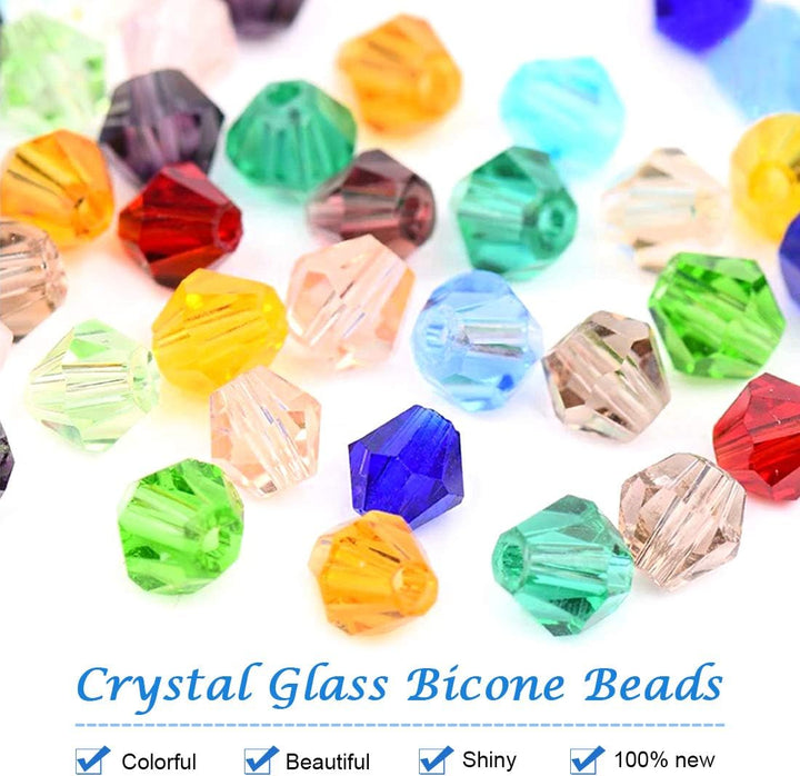 faceted glass bicone bead close-up