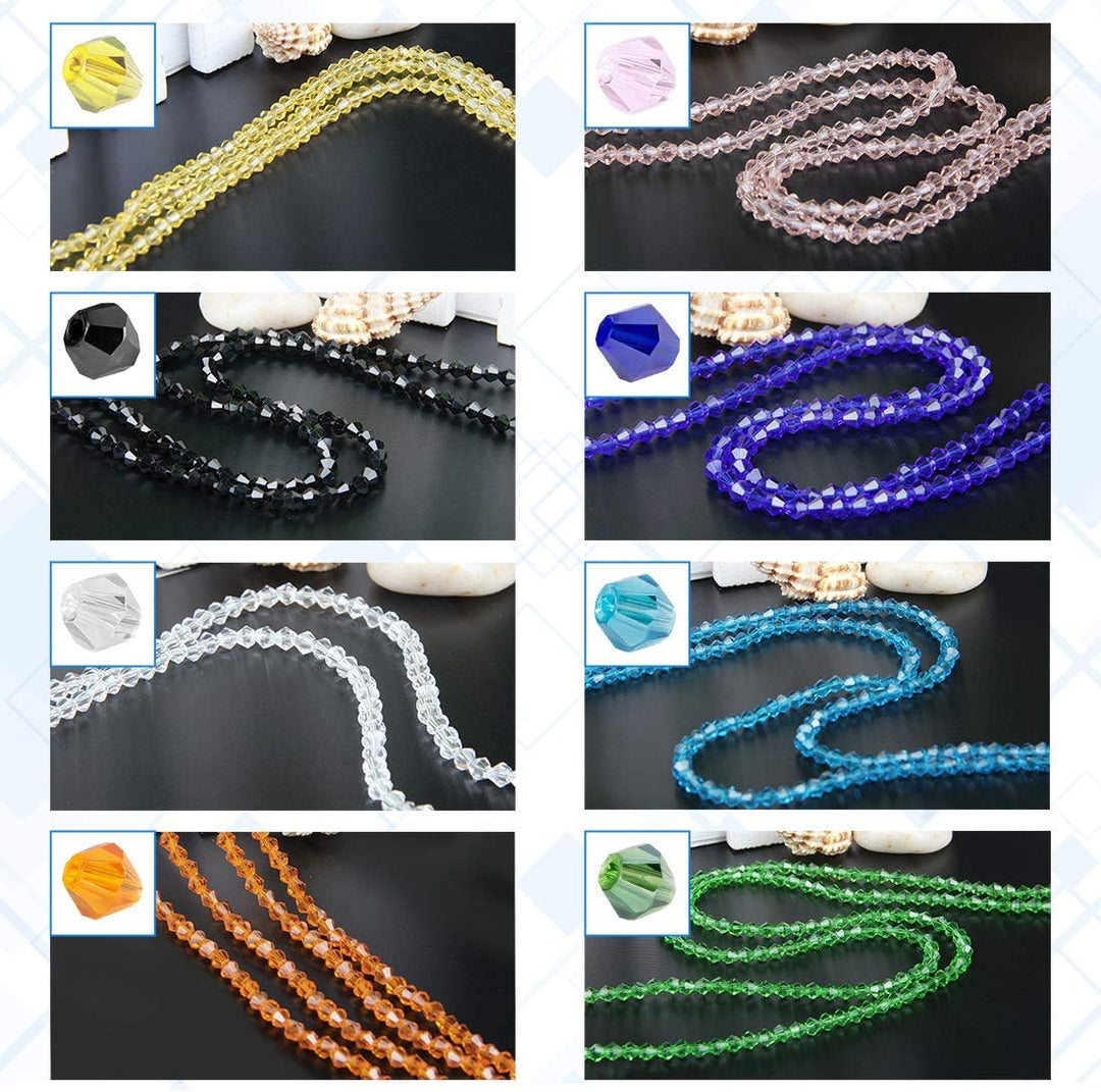 more colours of faceted bead strands