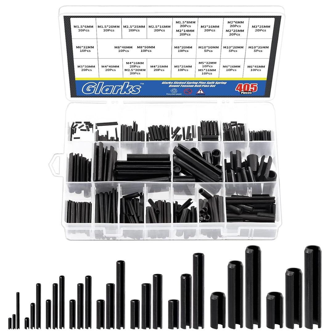 405 slotted spring roll pins in divided case
