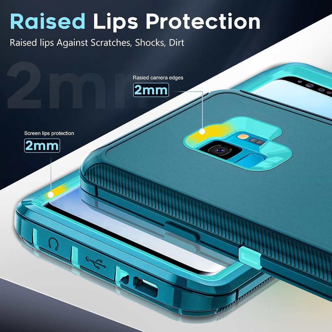 Teal blue three-layer S9 case, view 4
