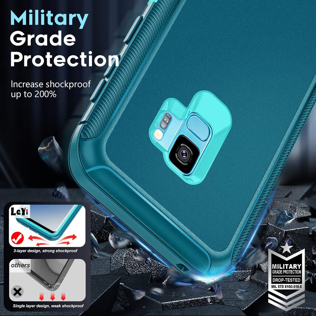 Teal blue three-layer S9 case, view 5