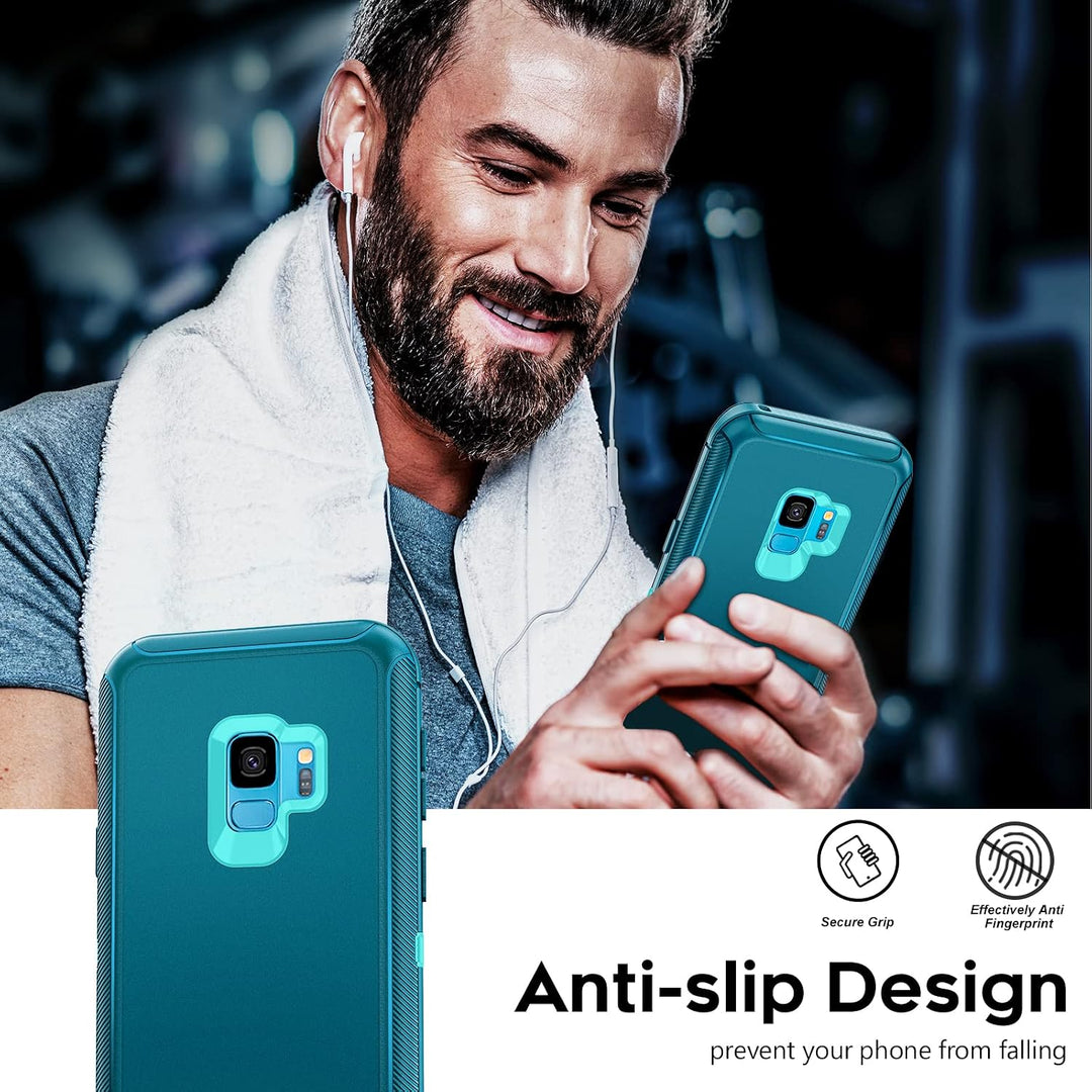 Teal blue three-layer S9 case, view 6