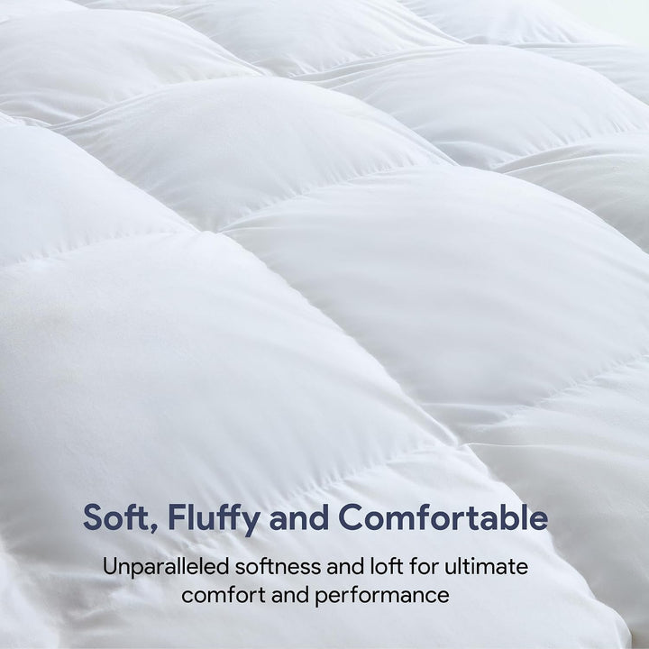 White all-season California king feather down duvet, view 4