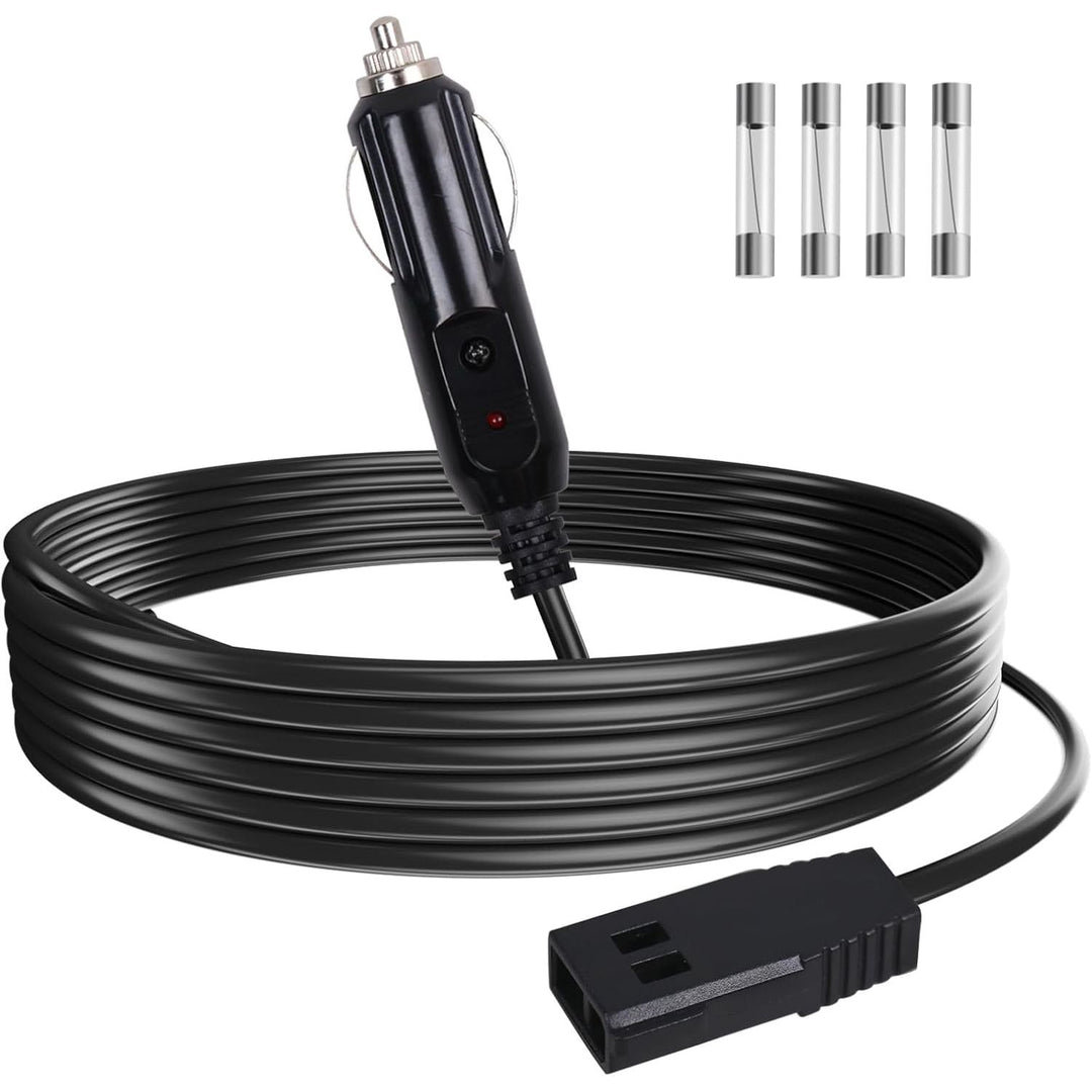 Black 12V vehicle power cord with fish finder connector