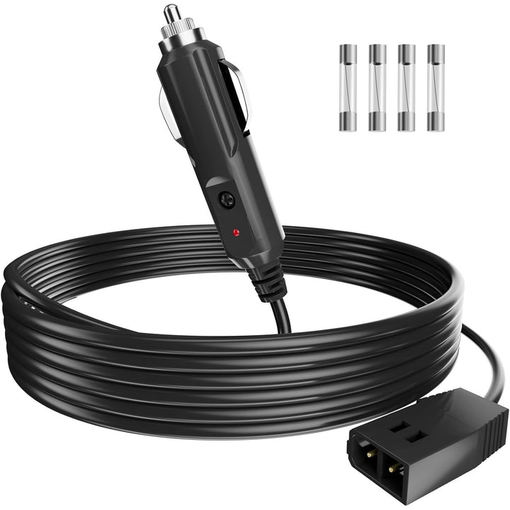 Coiled 12V fish finder power cord and fuses