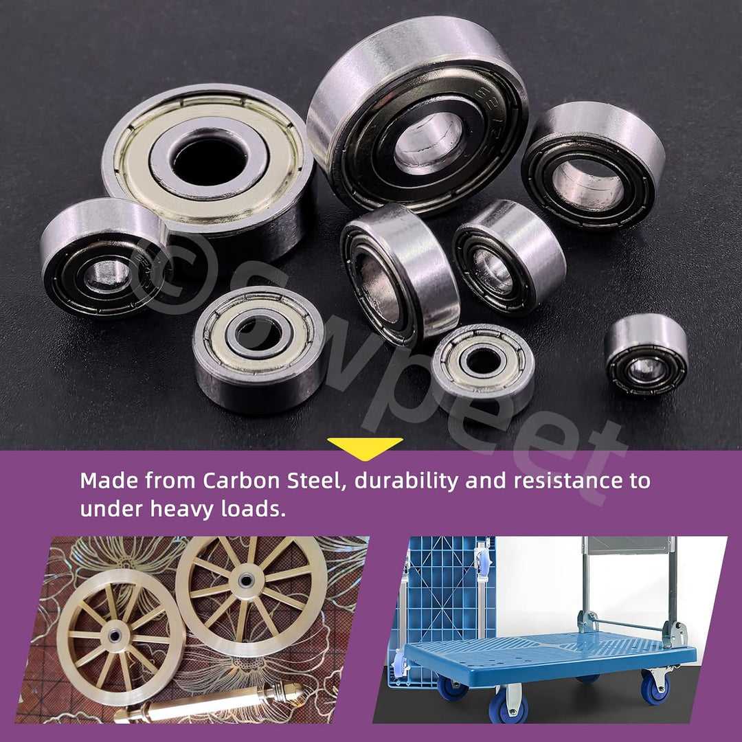 Double-shielded carbon steel bearing close-ups