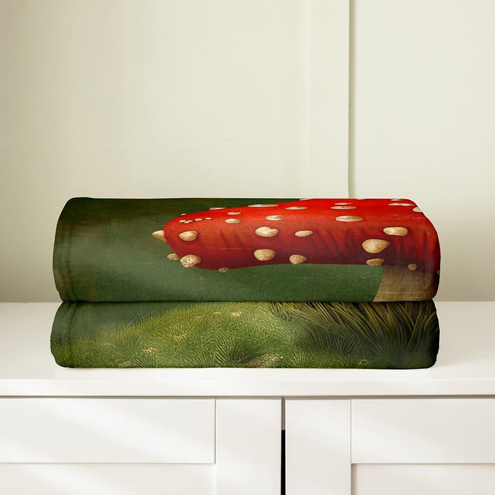 Folded mushroom throw blanket