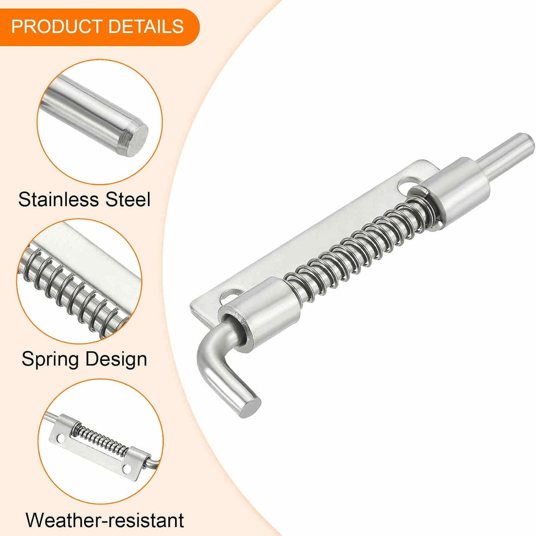 Right-hand stainless steel spring-loaded latch pin, 8-pack, view 3