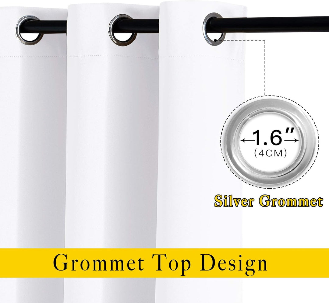 Silver grommet and pure white fabric detail