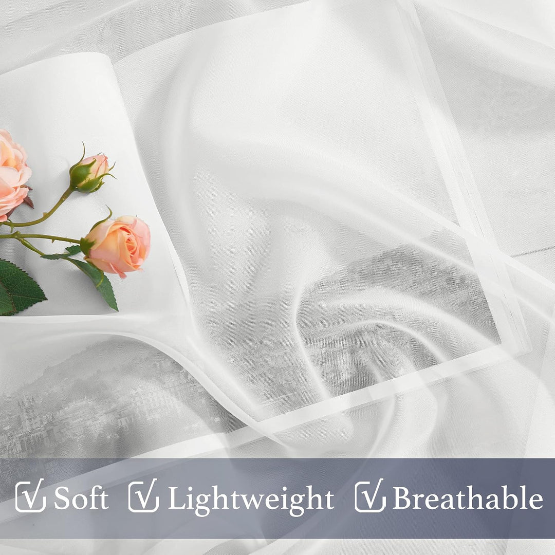 Ivory voile fabric texture close-up