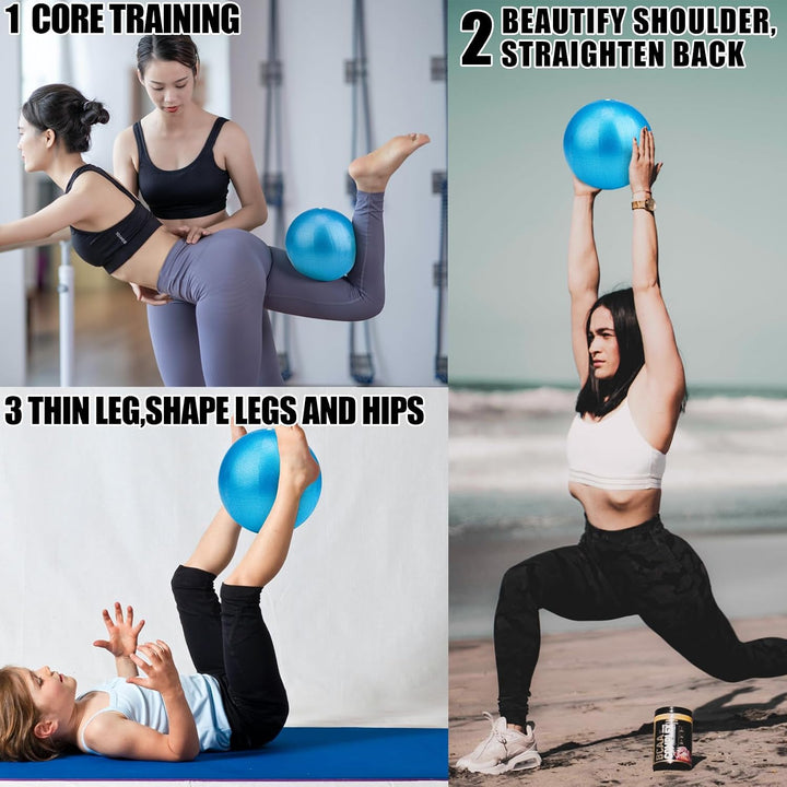 Blue 9-inch mini Pilates ball, product view 4
