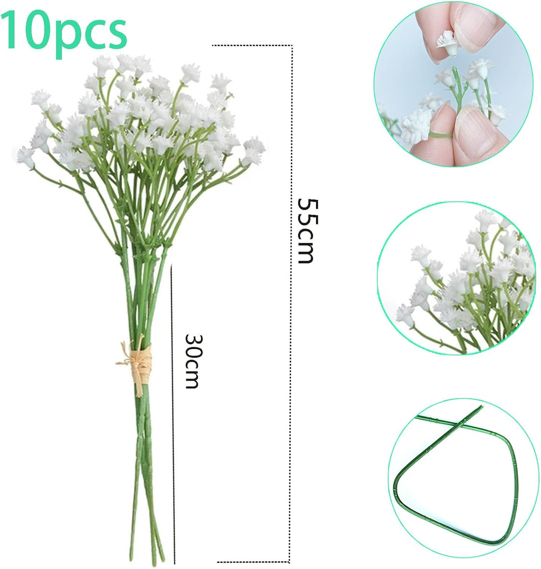 White artificial baby's breath, 10-bundle set, view 5