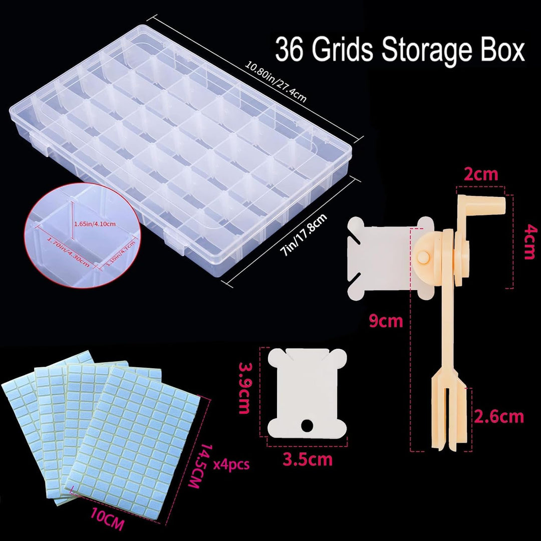 36-grid embroidery floss organizer set view 2